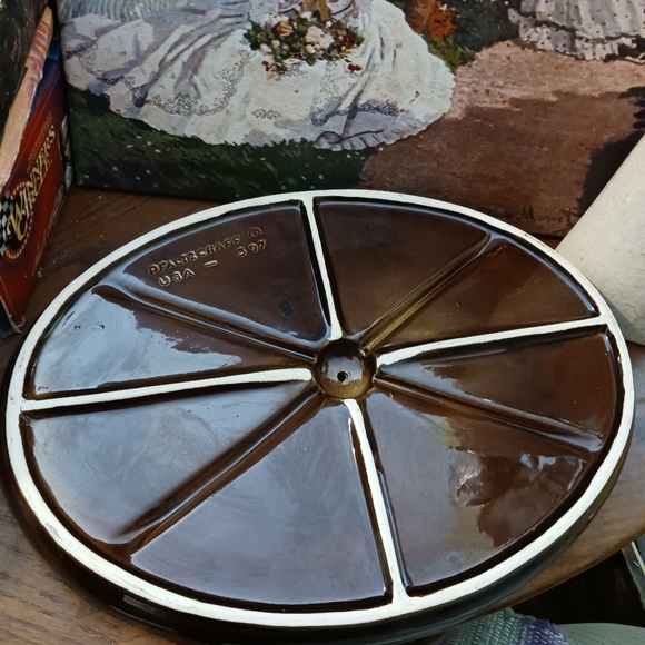 🍕Vintage 70s Pfaltzgraff Serving Platter Dish Porcelain Brown Dripware Oval🌮 - Picture 4 of 10